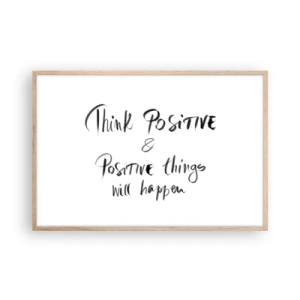 Plagát v ráme zo svetlého duba - Ako žiť? - 91x61 cm