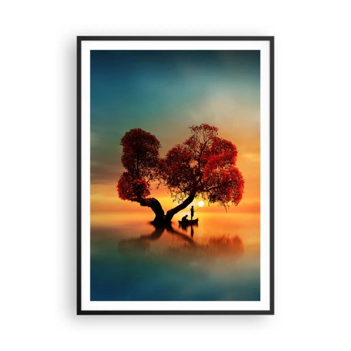 Plagát v čiernom ráme - Voda a ticho vesmíru - 70x100 cm