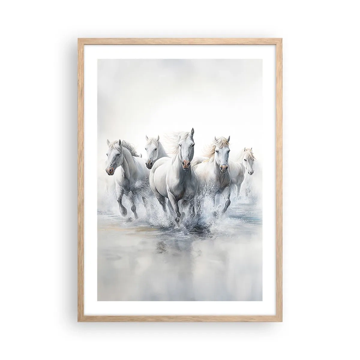 Plagát v ráme zo svetlého duba - Biela mágia - 50x70 cm
