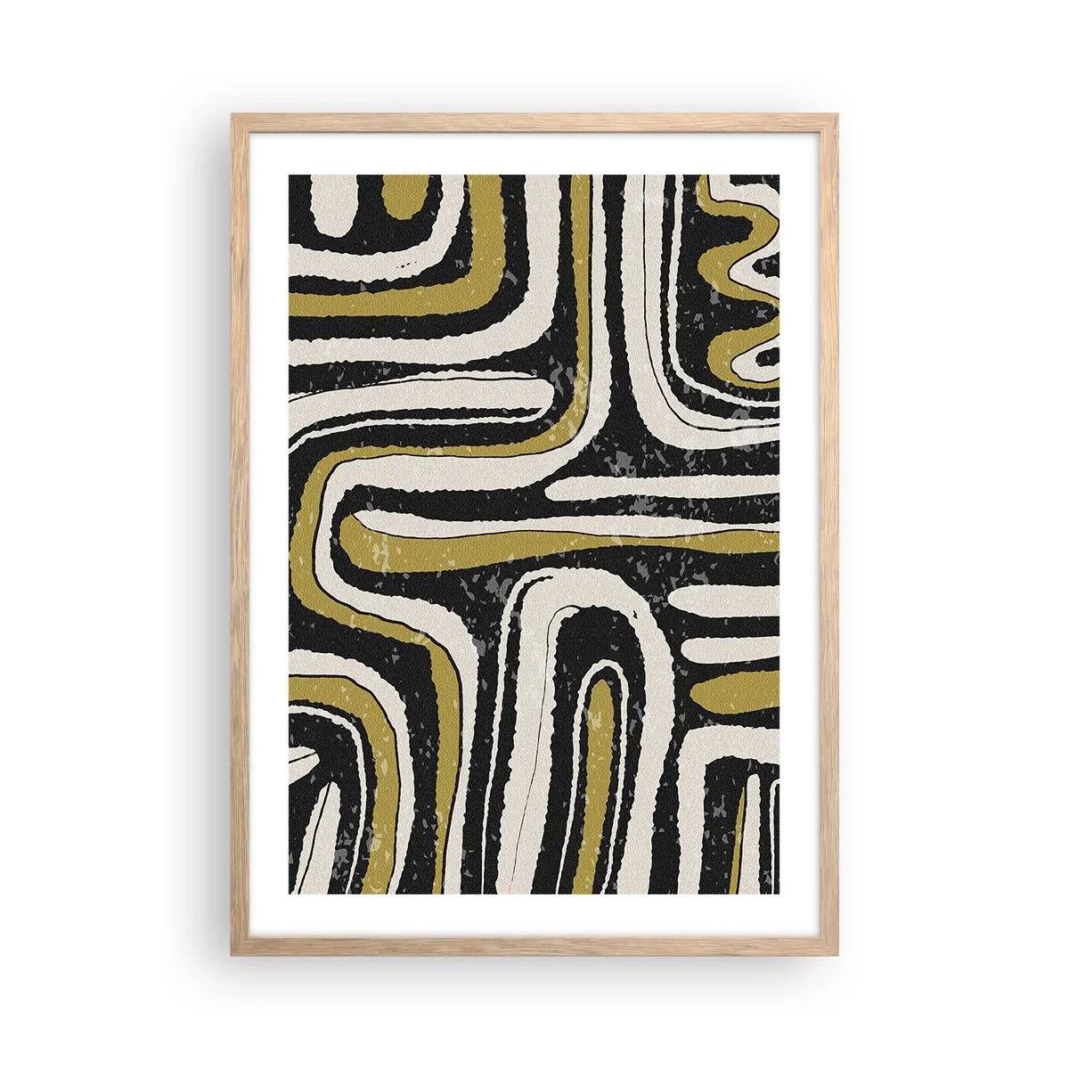 Plagát v ráme zo svetlého duba - Kompozícia: trakty a uličky - 50x70 cm