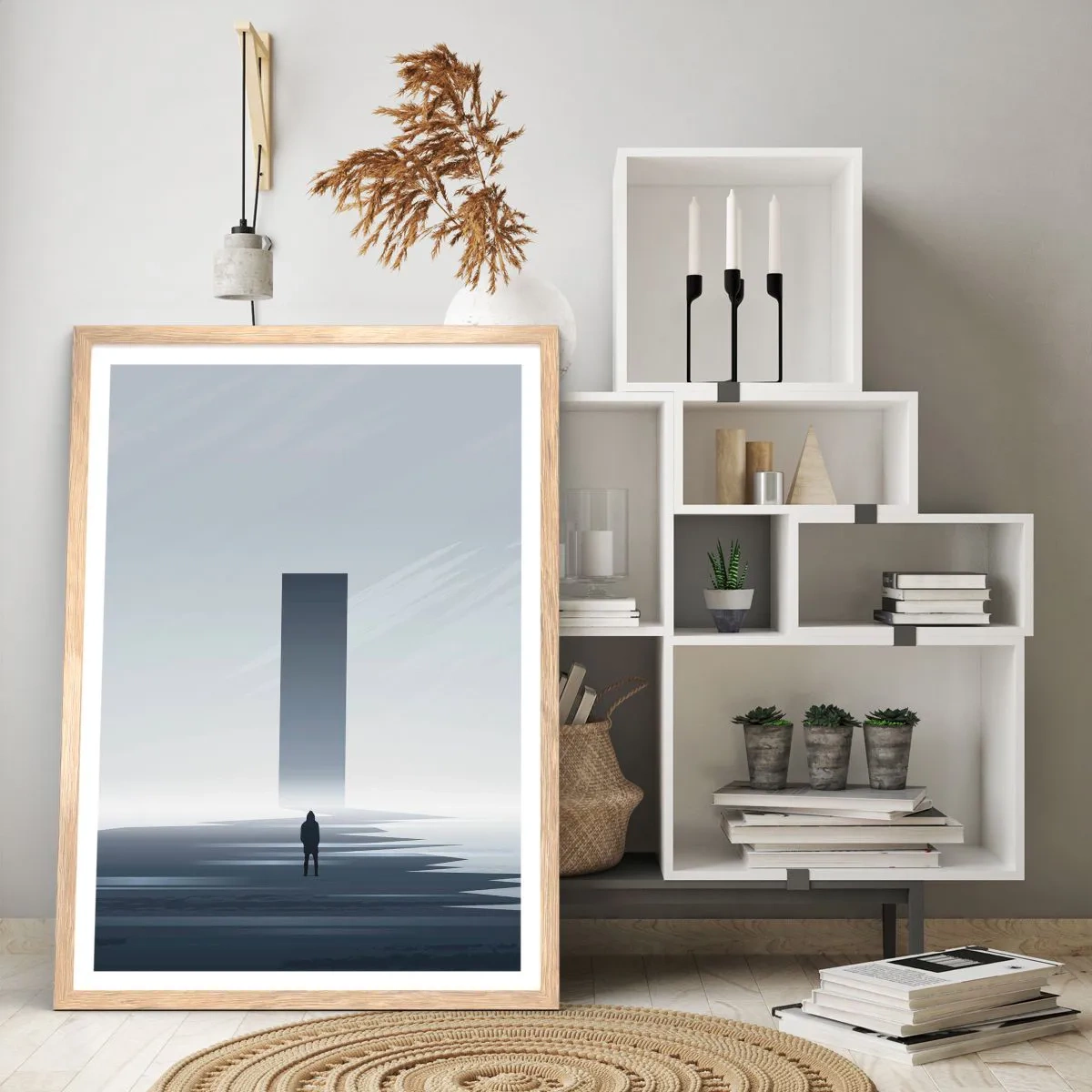 Plagát v ráme zo svetlého duba - Príležitosť alebo hrozba? - 70x100 cm