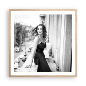 Plagát v ráme zo svetlého duba - Určite Parížanka - 60x60 cm