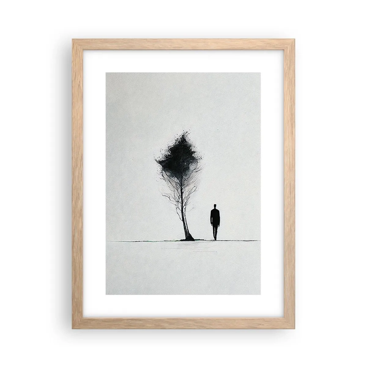 Plagát v ráme zo svetlého duba - Všetci sa túlame - 30x40 cm