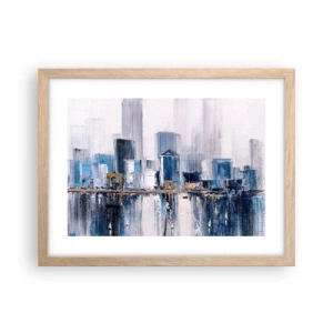 Plagát v ráme zo svetlého duba - Newyorská impresia - 40x30 cm