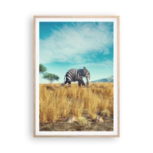 Plagát v ráme zo svetlého duba - Šedá už nie je v móde - 70x100 cm