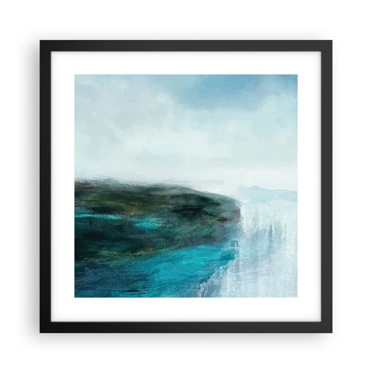 Plagát v čiernom ráme - Námorná abstrakcia - 40x40 cm