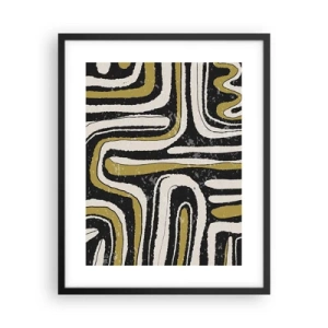 Plagát v čiernom ráme - Kompozícia: trakty a uličky - 40x50 cm