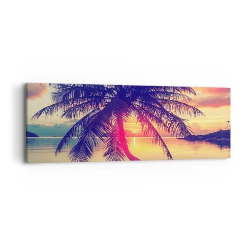 Obraz na plátne - Večer pod palmami - 90x30 cm