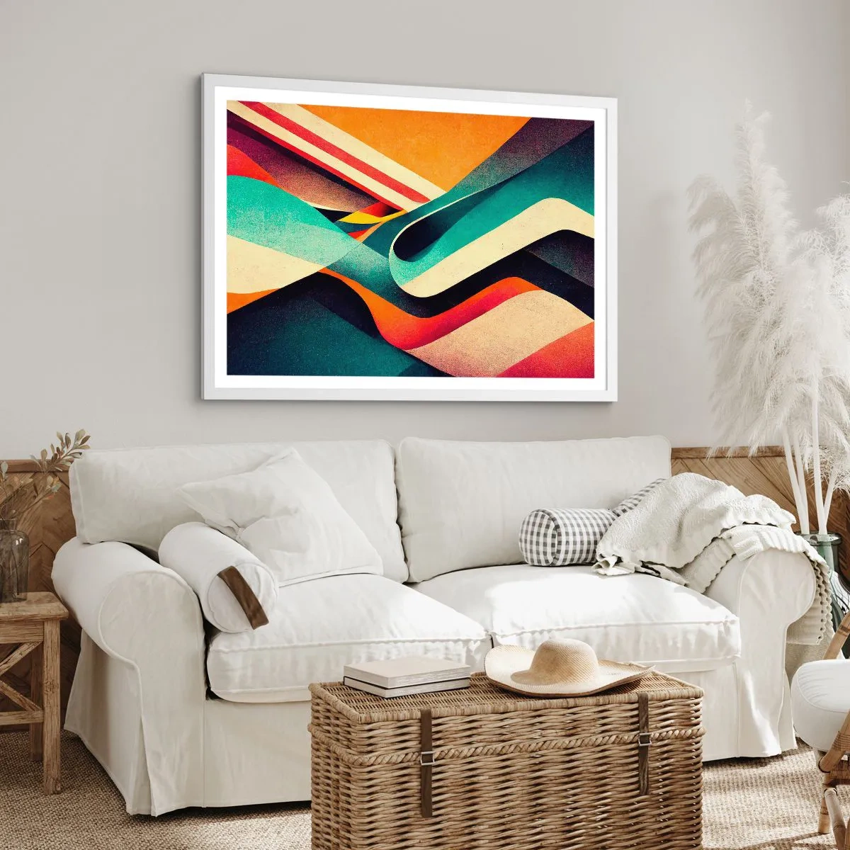 Plagát v bielom ráme - Intenzívna kompozícia - 100x70 cm