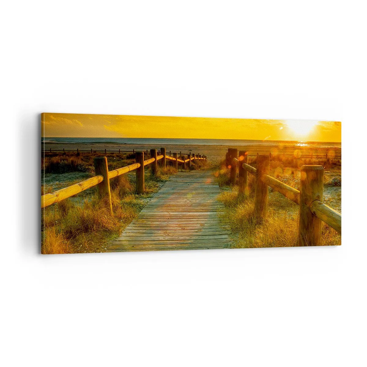 Obraz na plátne - Vykúpané v starom zlate - 100x40 cm