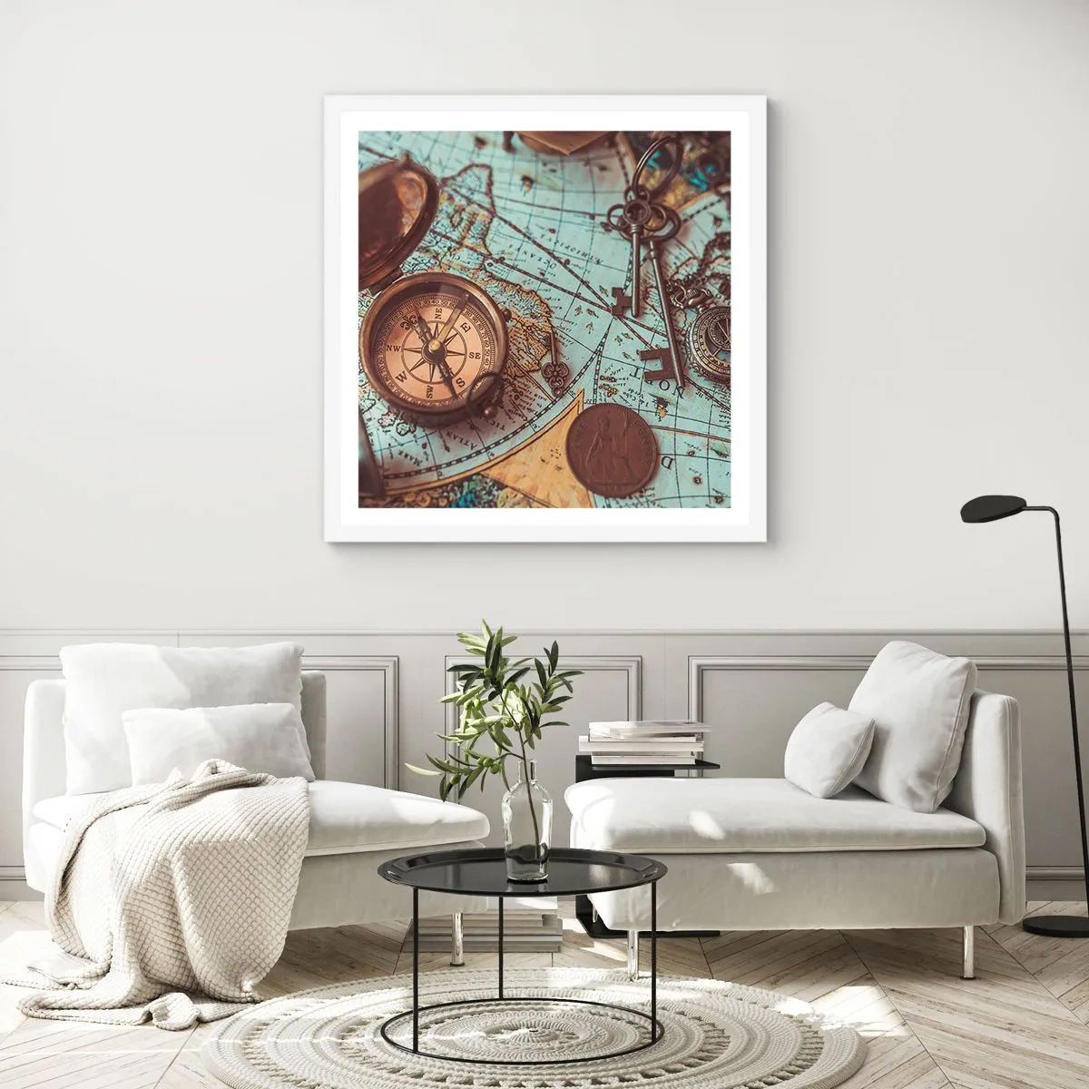 Plagát v bielom ráme - Pre dobrodruha - 50x50 cm