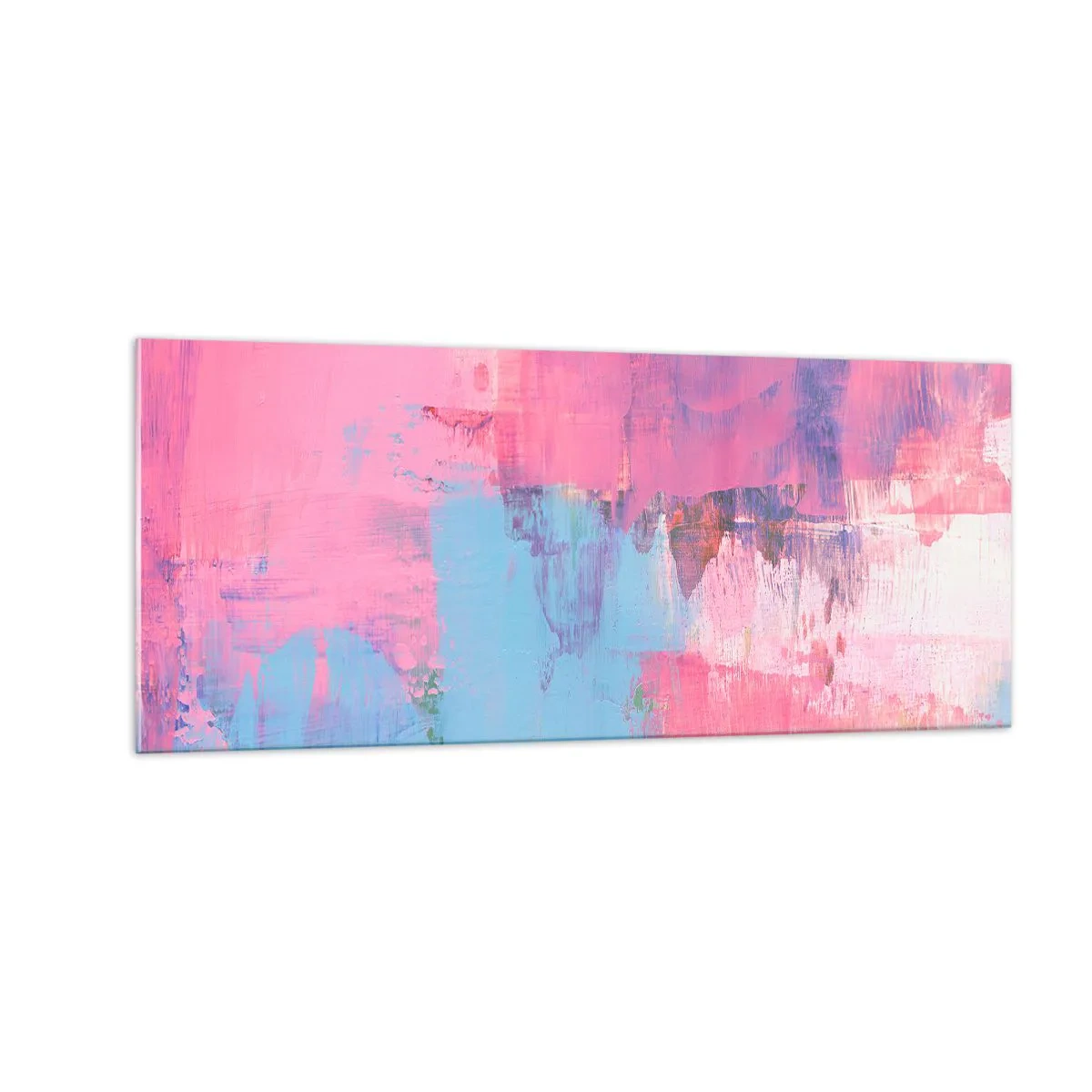Obraz na skle - Ružová, modrá a štipka svetla - 100x40 cm