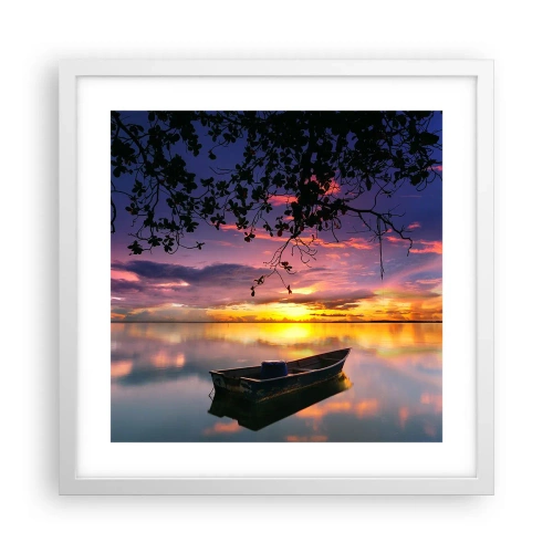 Plagát v bielom ráme - „Zdá sa, že visíš uprostred neba…“ - 40x40 cm