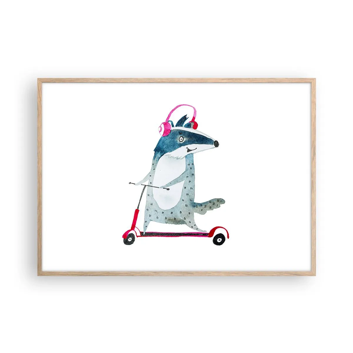 Plagát v ráme zo svetlého duba - Jazvečie radosti - 100x70 cm