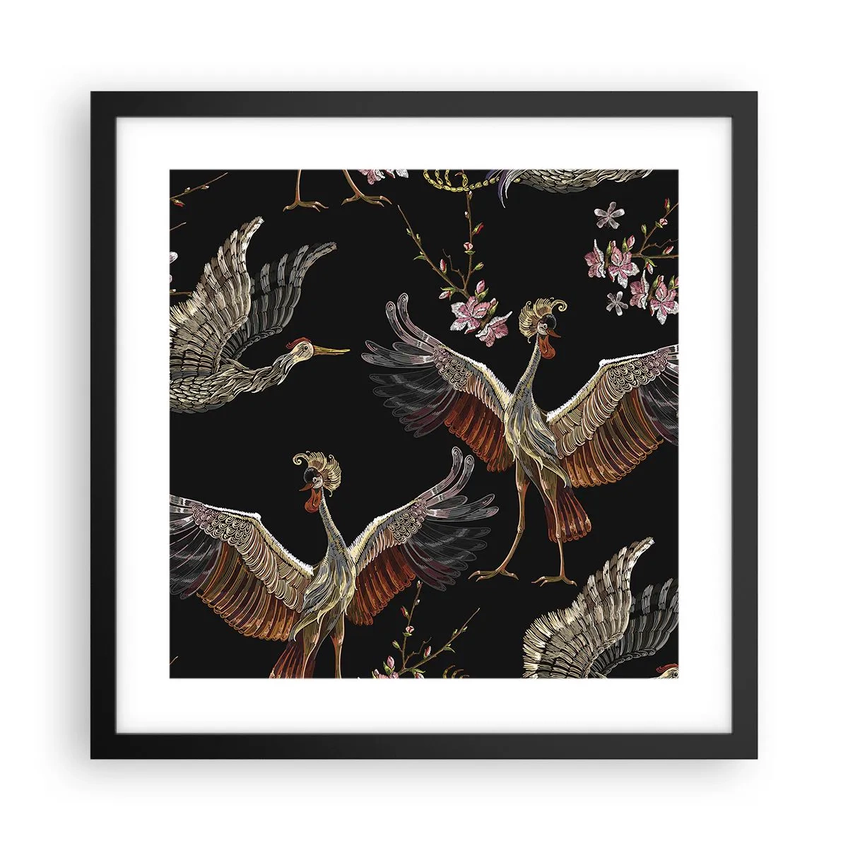 Plagát v čiernom ráme - Rozprávkový vták - 40x40 cm