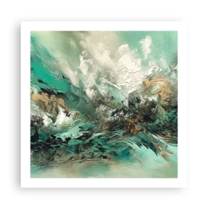 Plagát - Smaragdovočierne vlnobitie - 60x60 cm