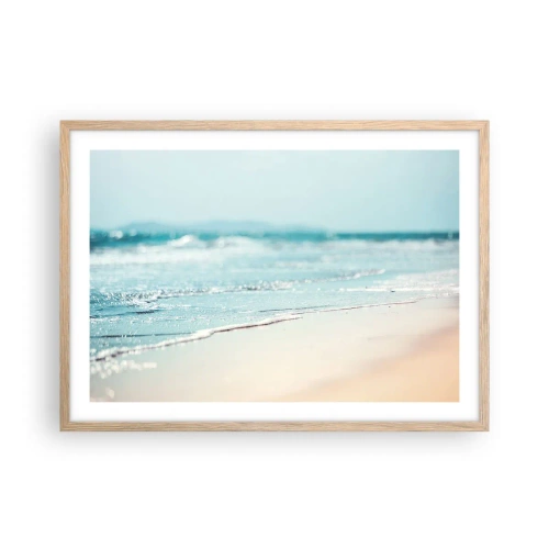 Plagát v ráme zo svetlého duba - Teplo a hluk - 70x50 cm