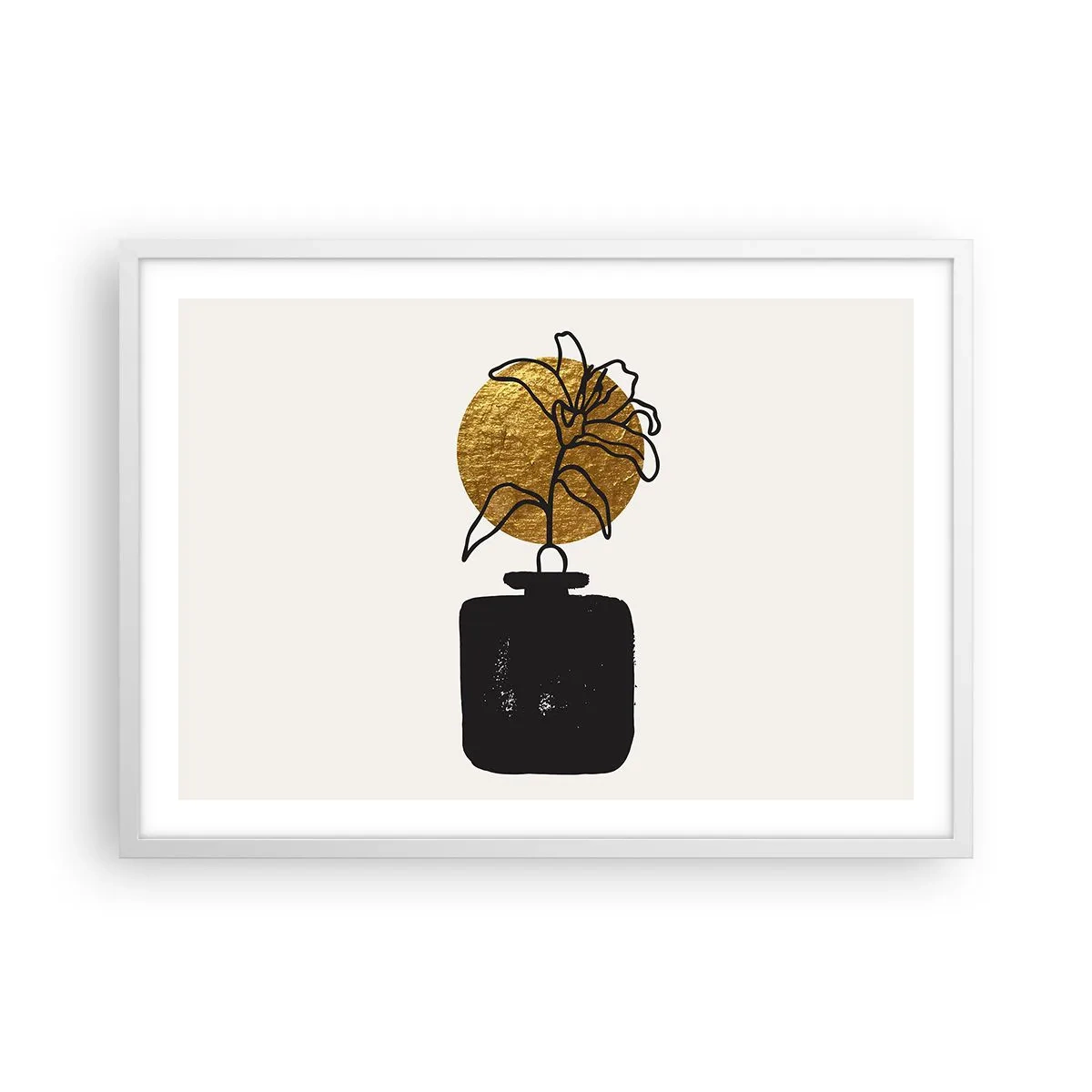 Plagát v bielom ráme - Krása, ktorá má cenu zlata - 70x50 cm