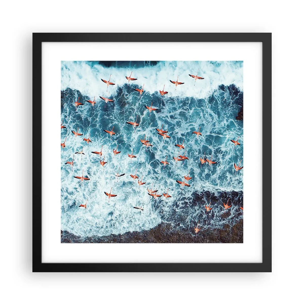 Plagát v čiernom ráme - Prímorský sprievod - 40x40 cm