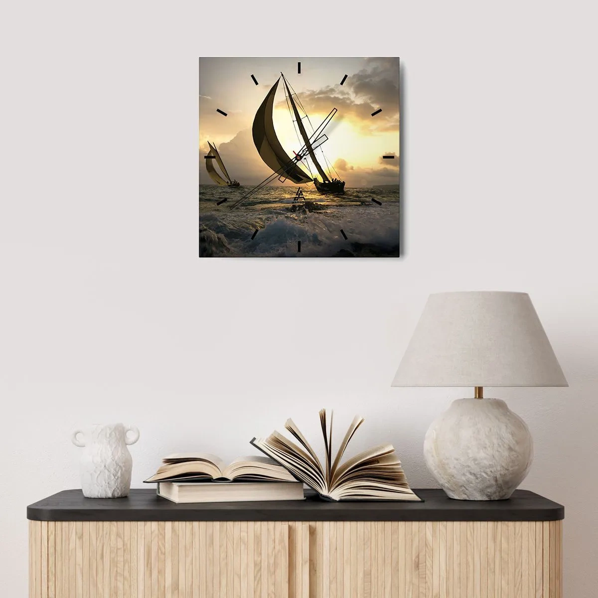 Nástenné hodiny - S vetrom a proti vetru - 30x30 cm