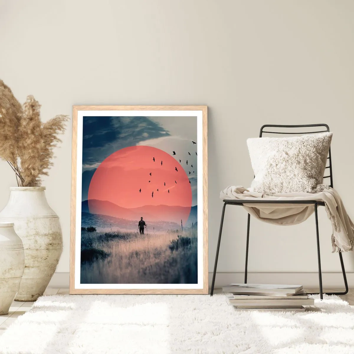 Plagát v ráme zo svetlého duba - Vo svojom živle - 61x91 cm