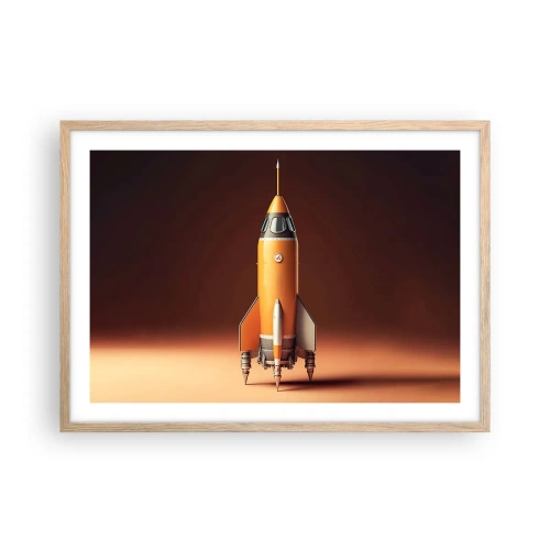 Plagát v ráme zo svetlého duba - Začína to snom - 70x50 cm