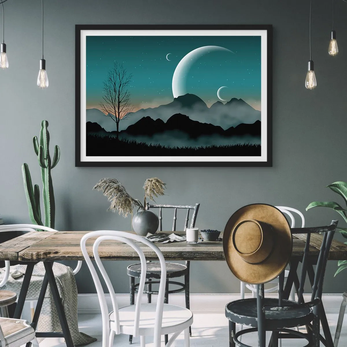 Plagát v čiernom ráme - Karneval hviezdnej noci - 70x50 cm