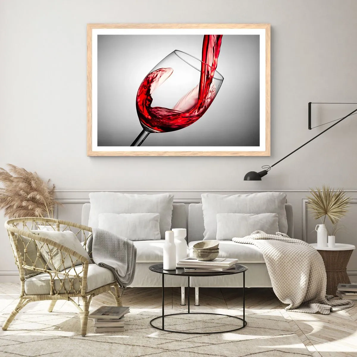 Plagát v ráme zo svetlého duba - Farba - pohyb - zvuk - 100x70 cm