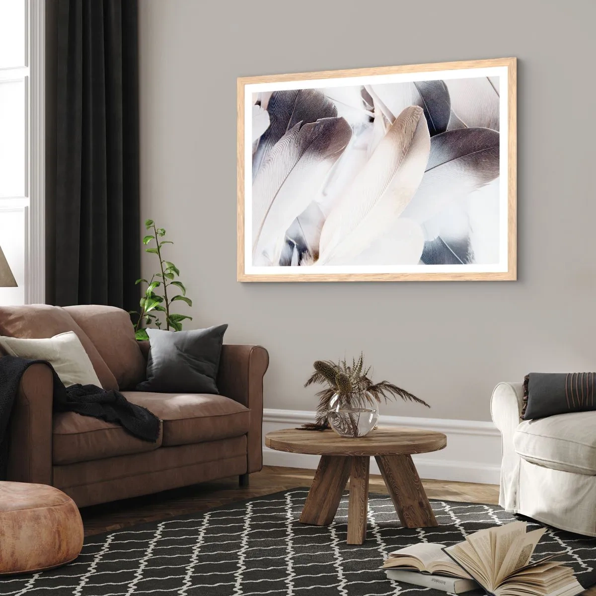 Plagát v ráme zo svetlého duba - Takmer anjelské - 91x61 cm