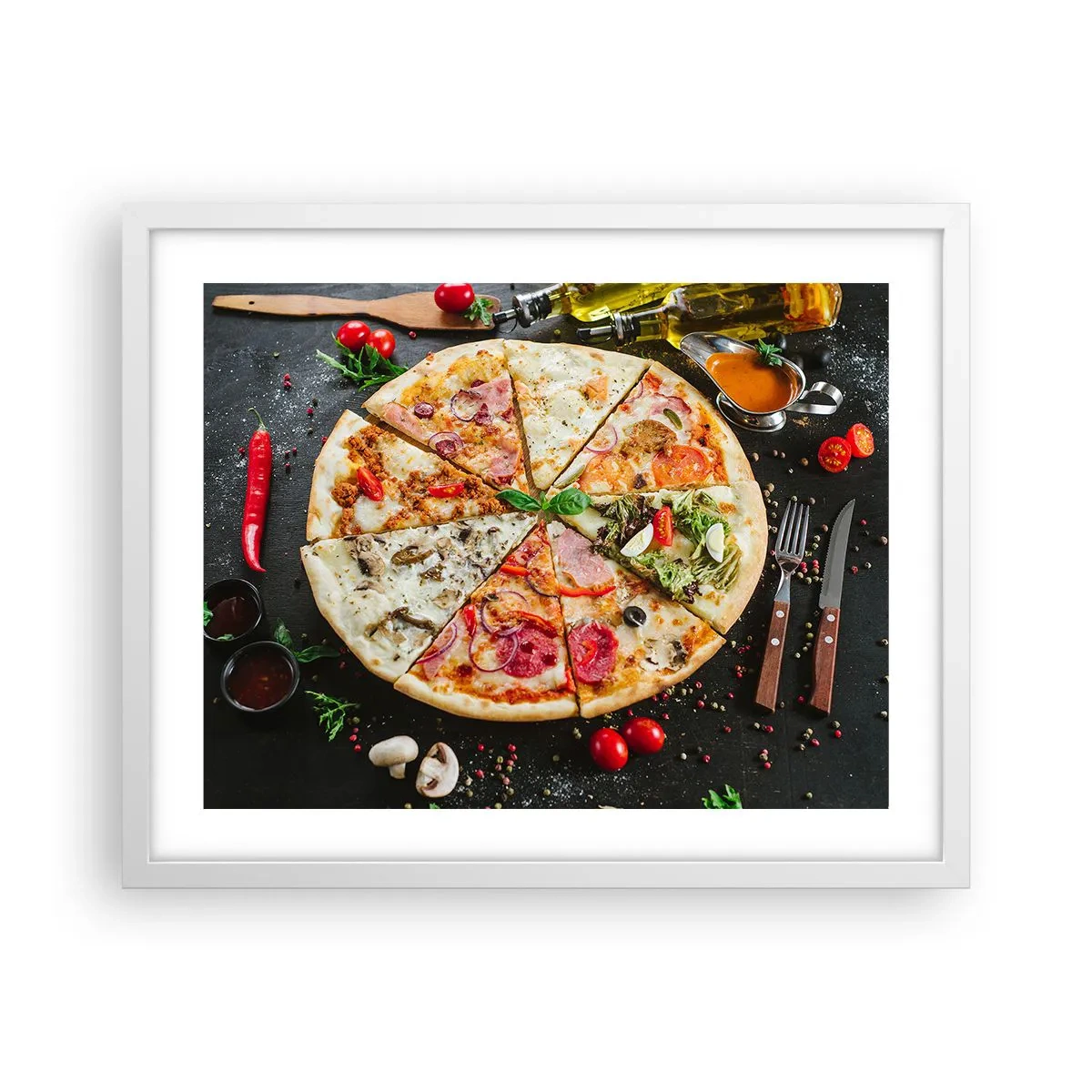 Plagát v bielom ráme - Vejár chutí - 50x40 cm