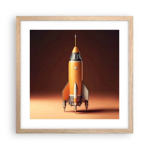 Plagát v ráme zo svetlého duba - Začína to snom - 40x40 cm