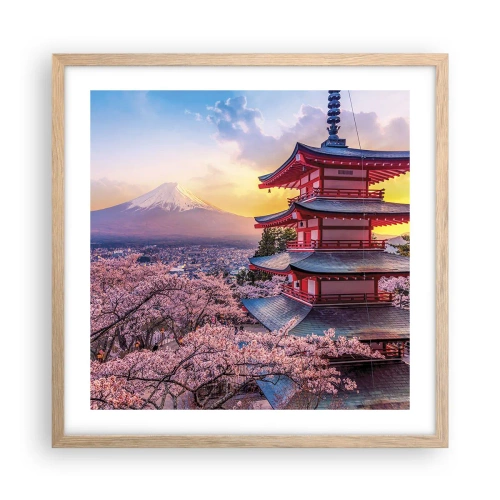 Plagát v ráme zo svetlého duba - Podstata japonského ducha - 50x50 cm