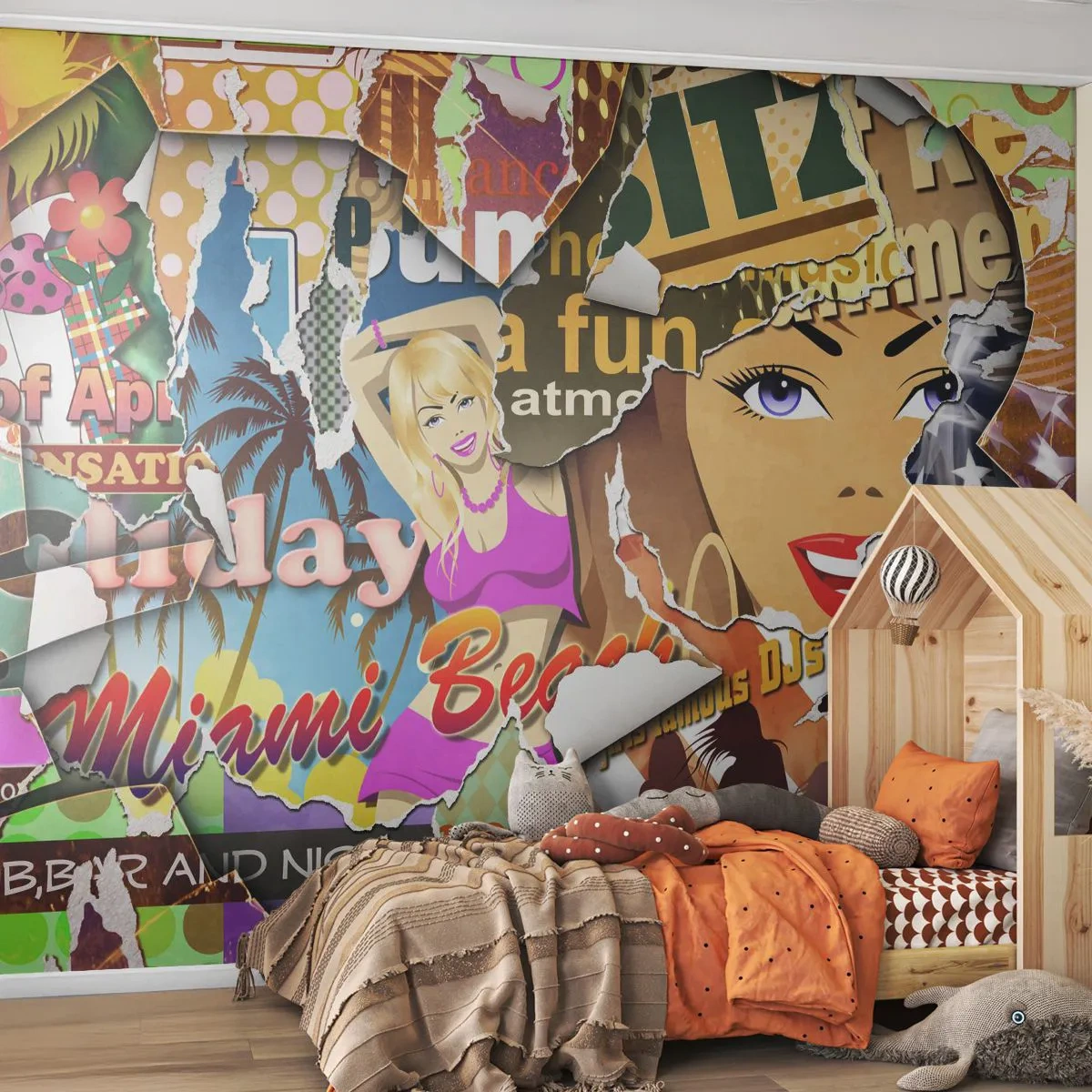Fototapeta Standard Eco - Prázdninová retrospektíva - Graffiti, Nástenná maľba, Maľba koláž - 200x140 cm