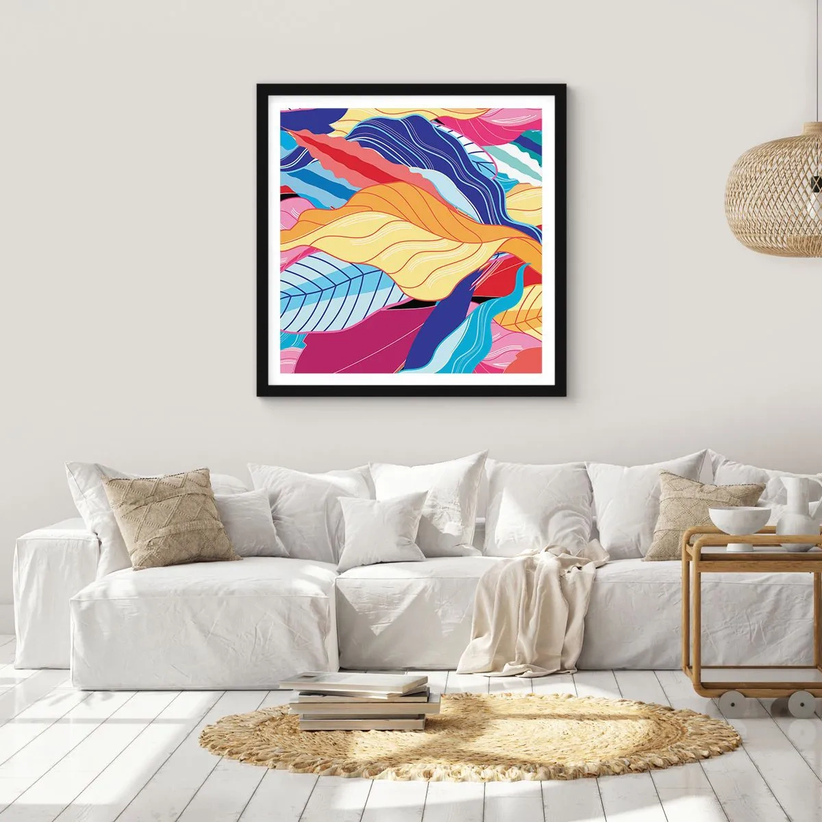 Plagát v čiernom ráme - Farebný neporiadok - 60x60 cm