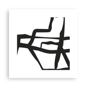 Plagát - Čiernobiela konštrukcia - 30x30 cm