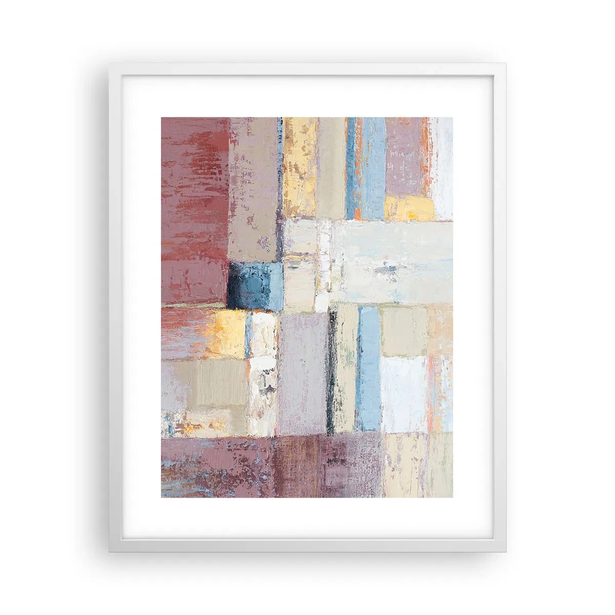 Plagát v bielom ráme - Kľud geometrie - 40x50 cm