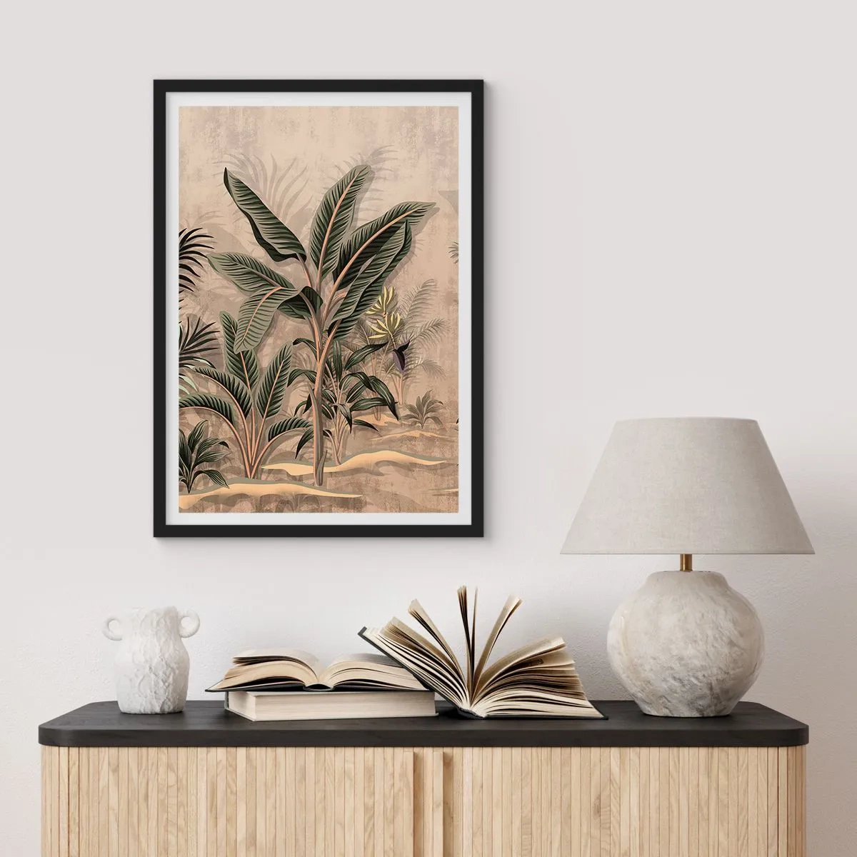 Plagát v čiernom ráme - Rytina v koloniálnom štýle - 61x91 cm