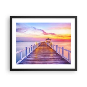 Plagát v čiernom ráme - Ľaliovo-zlaté ticho večera - 50x40 cm