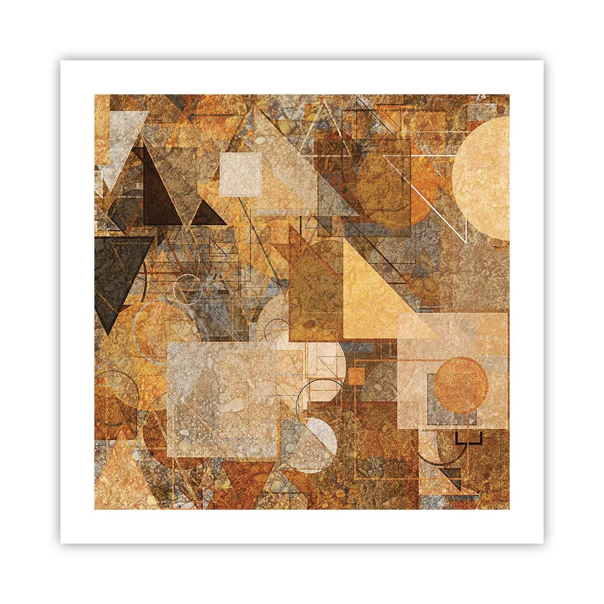 Plagát - Kubistické bronzové štúdium - 50x50 cm