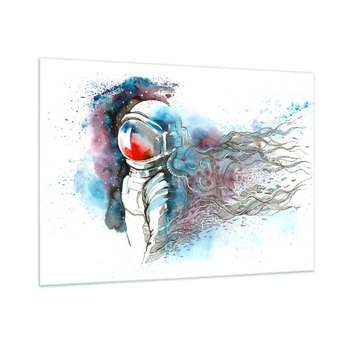 Obraz na skle - Sám s vesmírom - 100x70 cm