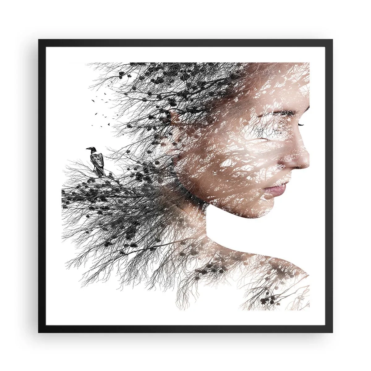 Plagát v čiernom ráme - Duch lesa - 60x60 cm