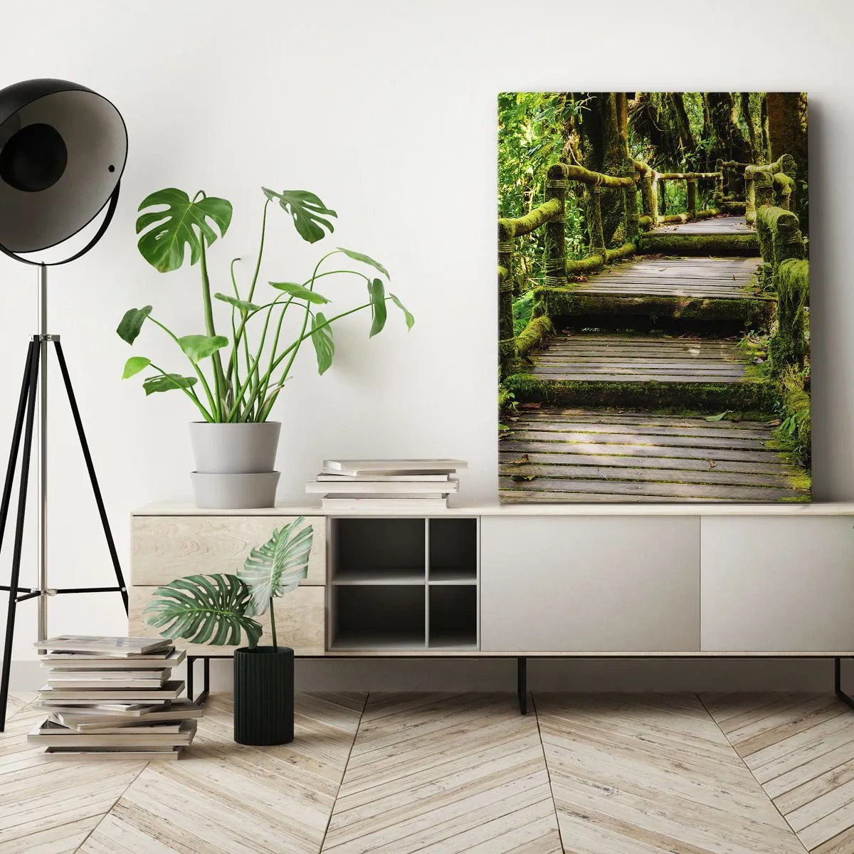 Obraz na plátne - Chodbou zelene - 65x120 cm