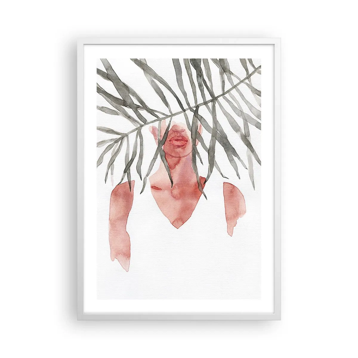 Plagát v bielom ráme - Dáma trópov - 50x70 cm