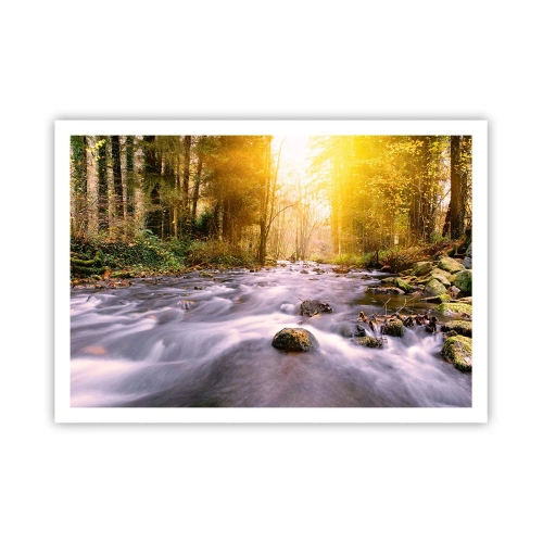 Plagát - Malachit v strieborno-zlatej podobe - 100x70 cm