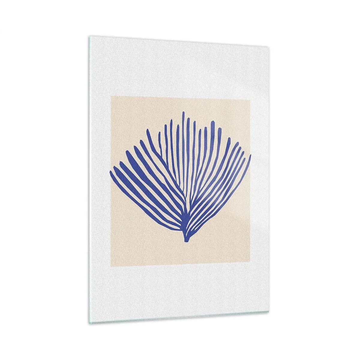 Obraz na skle - Modrý vejár - 50x70 cm