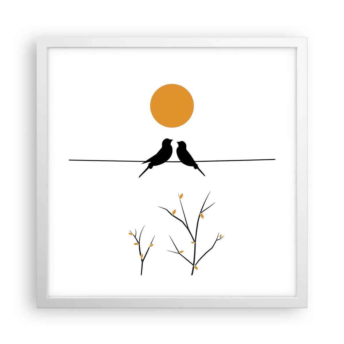 Plagát v bielom ráme - Slávičí večer - 40x40 cm