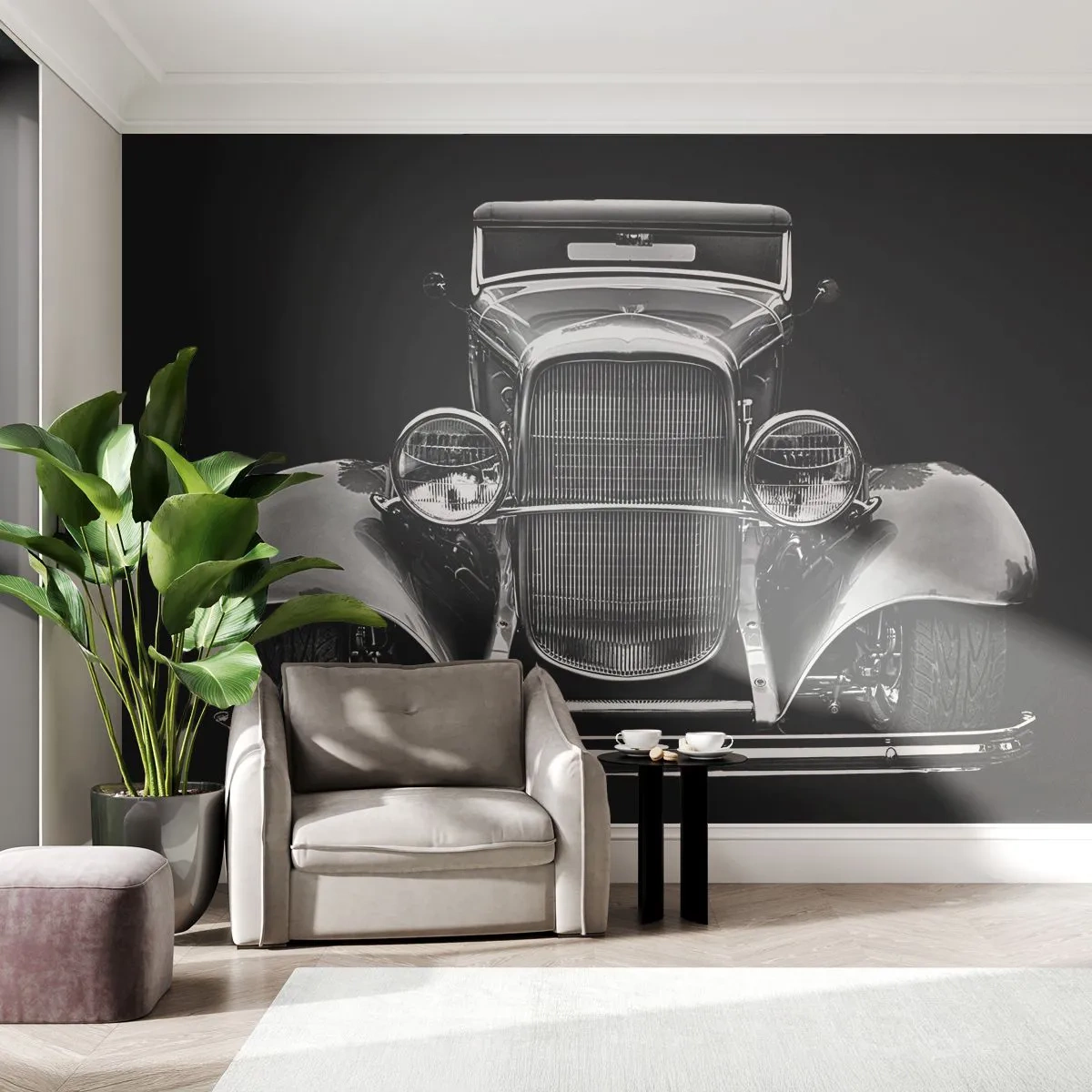 Fototapeta Premium Canvas - Naozajstný gentleman - Retro, Auto, klasické - 250x175 cm