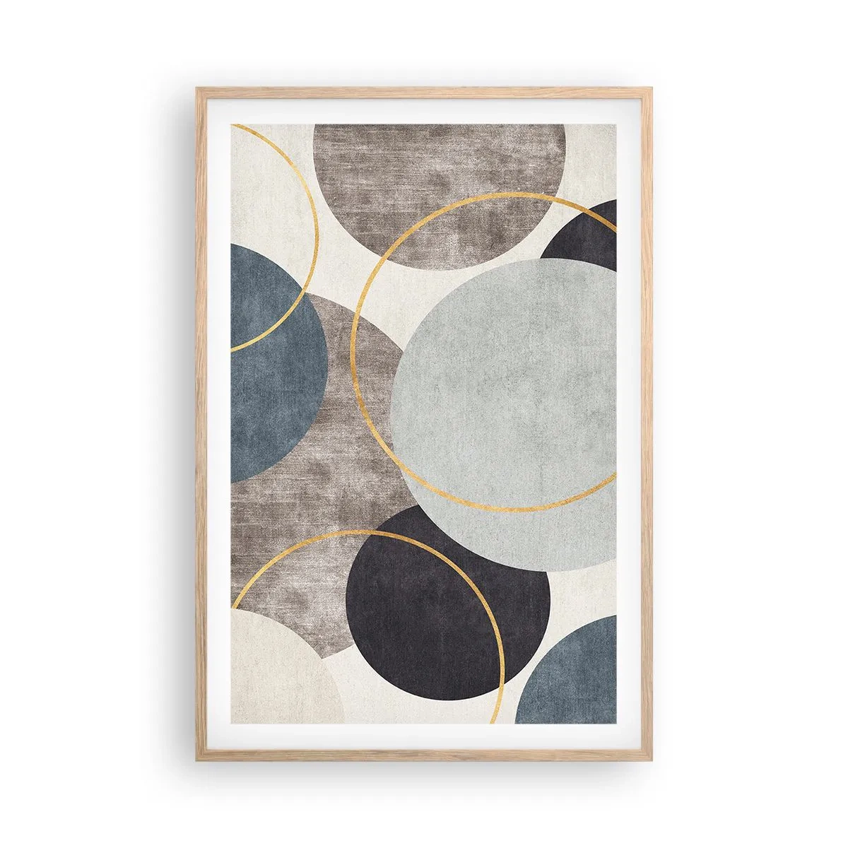 Plagát v ráme zo svetlého duba - Kruh za kruhom - 61x91 cm
