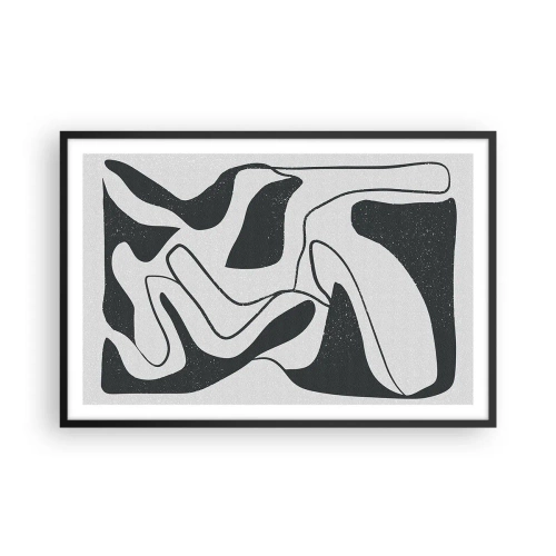 Plagát v čiernom ráme - Abstraktná hra v labyrinte - 91x61 cm