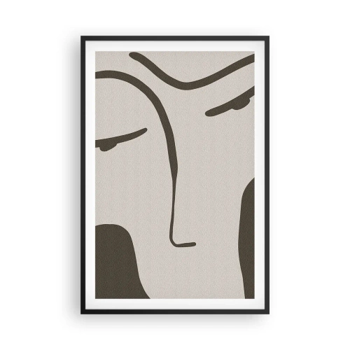 Plagát v čiernom ráme - Ako z Modiglianiho obrazu - 61x91 cm
